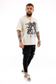 Ecru Medusa T-Shirt Sik Silk