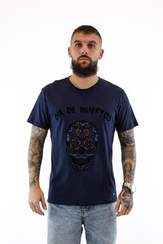 T-shirt Azul Dia de Muertos