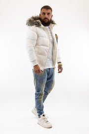 Casaco Branco Pelo Logomania Bear Gianni Kavanagh