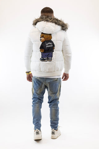 Casaco Branco Pelo Logomania Bear Gianni Kavanagh