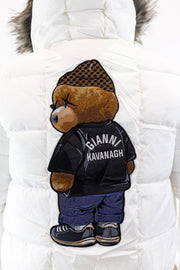 Casaco Branco Pelo Logomania Bear Gianni Kavanagh