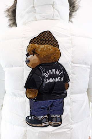 Casaco Branco Pelo Logomania Bear Gianni Kavanagh