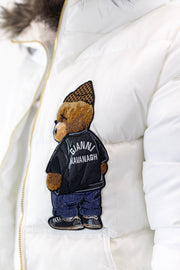 Casaco Branco Pelo Logomania Bear Gianni Kavanagh