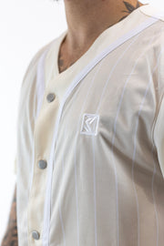 Block Pinstripe Baseball Shirt Off Karl Kani