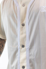 Block Pinstripe Baseball Shirt Off Karl Kani