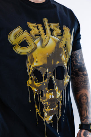 T-shirt Seven Golden Skull - Black