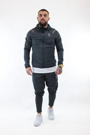 Gym King Reflect Poly FZ Tracksuit - Graphite