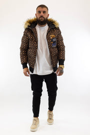 Casaco Castanho Pelo Logomania Bear Gianni Kavanagh