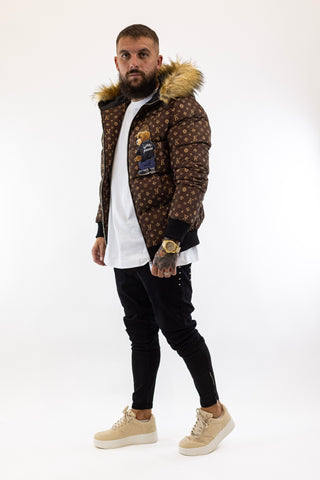 Casaco Castanho Pelo Logomania Bear Gianni Kavanagh