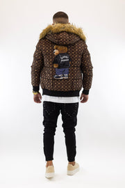 Casaco Castanho Pelo Logomania Bear Gianni Kavanagh