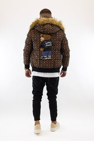 Casaco Castanho Pelo Logomania Bear Gianni Kavanagh