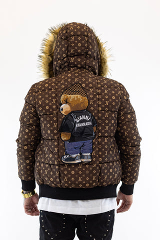 Casaco Castanho Pelo Logomania Bear Gianni Kavanagh