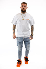 Seven T-Shirt Drop Shoulder White-Orange