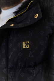 Casaco Comprido Preto Logomania Gianni Kavanagh