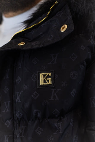 Casaco Comprido Preto Logomania Gianni Kavanagh