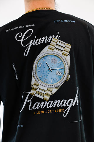 T-Shirt Preta Time Gianni Kavanagh