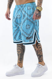 Varsity Paisley mesh Short blue KarlKani