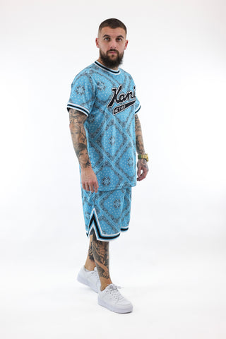 Varsity Paisley Mesh tee Bkue KarlKani