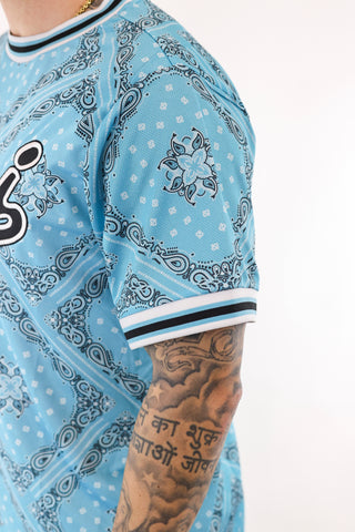 Varsity Paisley Mesh tee Bkue KarlKani