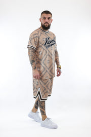 Varsity Paisley Mesh tee Sand KarlKani