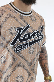 Varsity Paisley Mesh tee Sand KarlKani