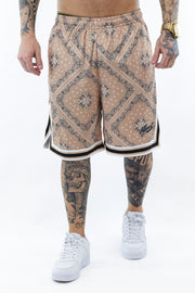 Varsity Paisley mesh Short Sand KarlKani