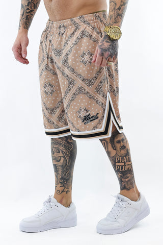 Varsity Paisley mesh Short Sand KarlKani