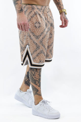 Varsity Paisley mesh Short Sand KarlKani