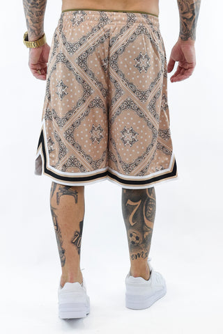 Varsity Paisley mesh Short Sand KarlKani