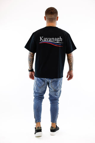 T-Shirt Boxy Preta Wavy Gianni Kavanagh