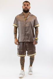 Conjunto Castanho e Dourado Silk Silk