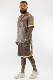 Conjunto Castanho e Dourado Silk Silk