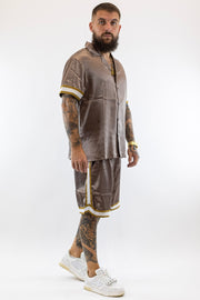 Conjunto Castanho e Dourado Silk Silk