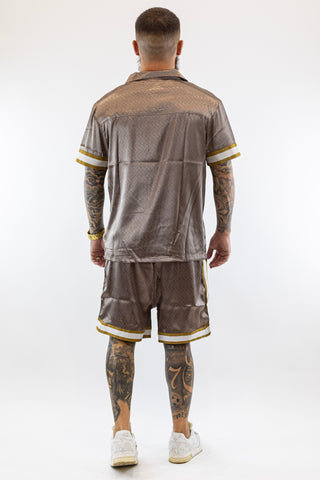 Conjunto Castanho e Dourado Silk Silk