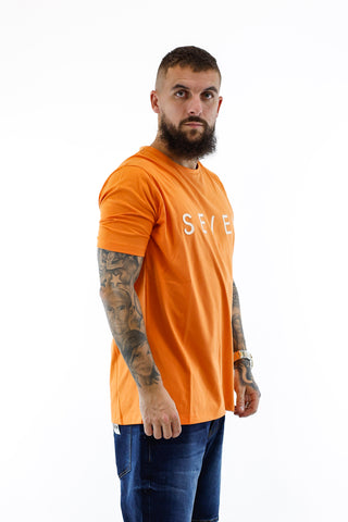 T-shirt Seven Orange & White