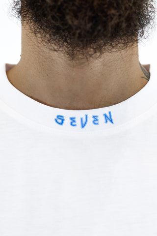 T-shirt Seven Sleveless - White & Blue