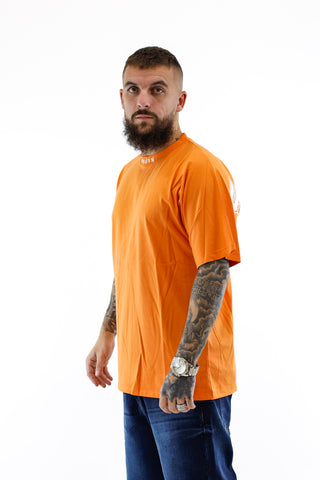 T-shirt Seven Sleveless - Orange & White