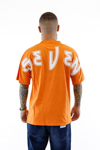 T-shirt Seven Sleveless - Orange & White