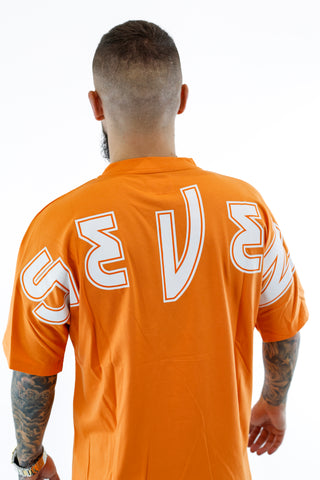 T-shirt Seven Sleveless - Orange & White