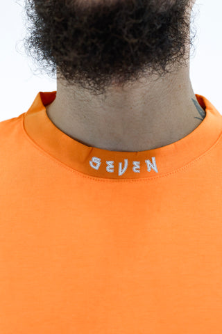 T-shirt Seven Sleveless - Orange & White