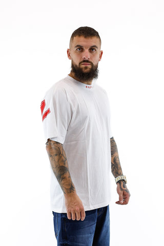 T-shirt Seven Sleveless - White & Red