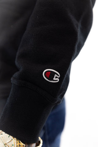 Sweat Preta Cardada Champion