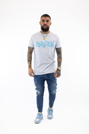 Seven T-Shirt White Turquoise