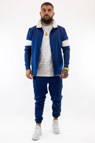 Fato Treino Completo Azul e Branco Sik Silk
