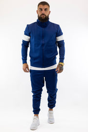 Fato Treino Completo Azul e Branco Sik Silk