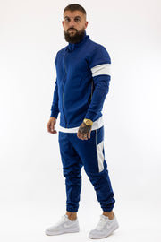 Fato Treino Completo Azul e Branco Sik Silk