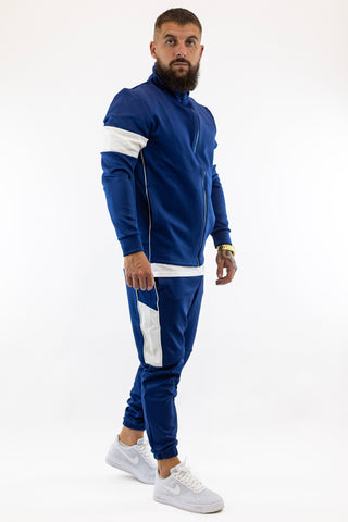 Fato Treino Completo Azul e Branco Sik Silk