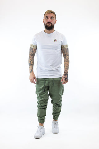 Sik Silk White Crest Elasticated Cuff T-shirt