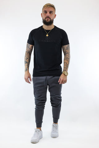 Gym King Pro Logo Tee - Black/Black