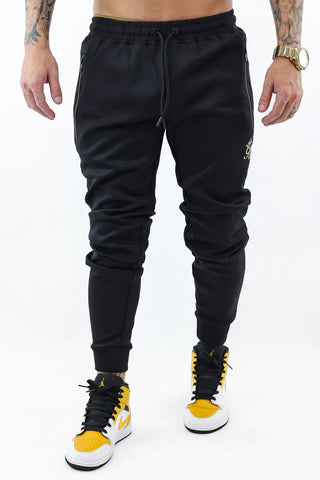 Gym King Full Zip Poly Tracksuit - Black/Gold